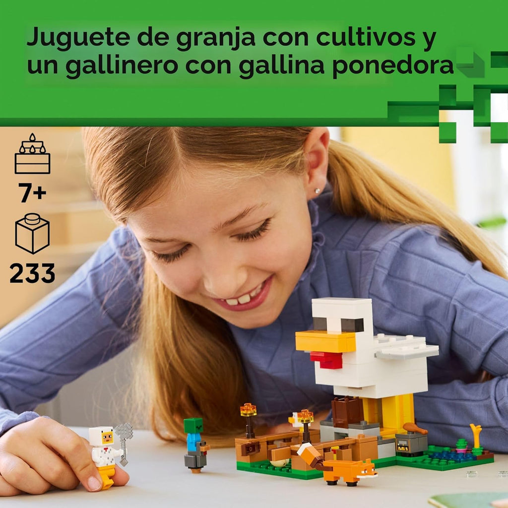 LEGO Minecraft Chicken Farm - Juguete de construcción para niños, j...