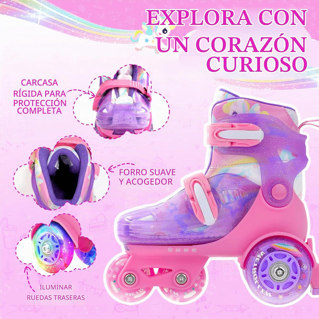 METROLLER Patines de equilibrio con ruedas ajustables para niños pe...