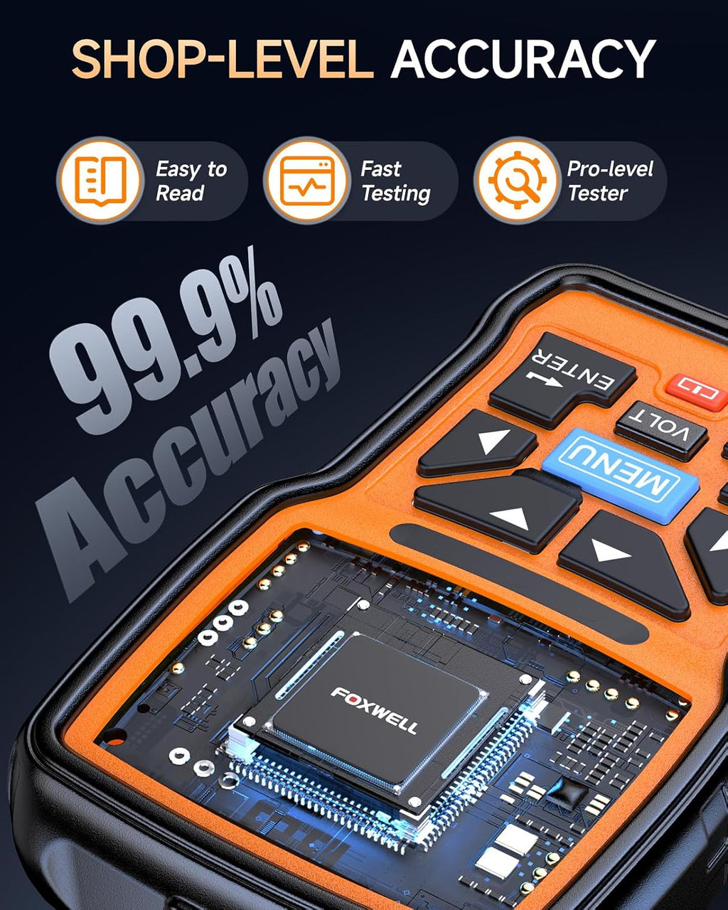 FOXWELL BT301 - Probador de batería de automóvil de 12 V, probador...