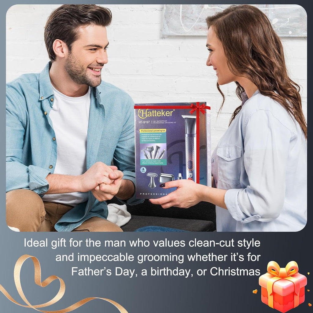 Hatteker Afeitadora eléctrica de espalda para hombre, 4 en 1, recor...