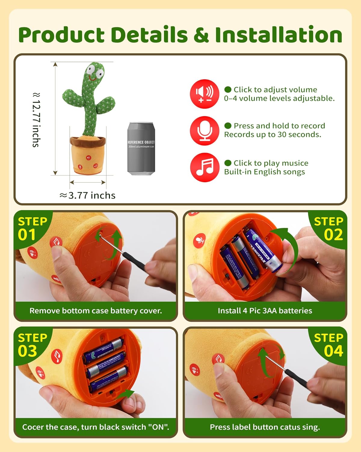 TWORIVER Juguetes para bebés de 0-6, 3-6, 6-12, 12-18 meses, cactus...