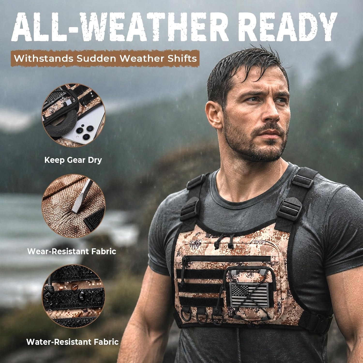 koculemi Bolsa de Pecho para Deportes al Aire Libre para Hombres, F...