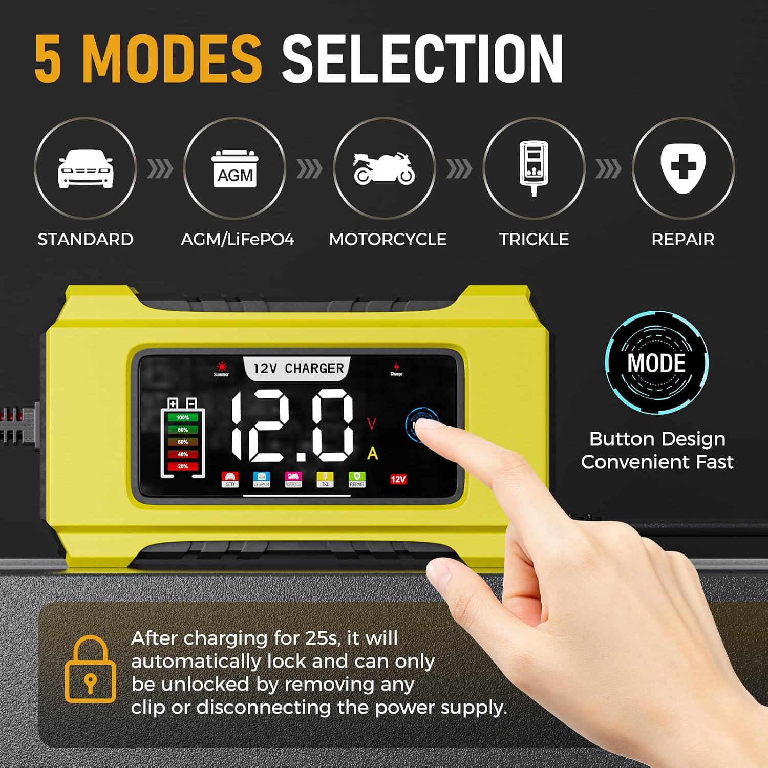 Cargador automático de batería de coche \u2013 12V 0-6A cargador in...