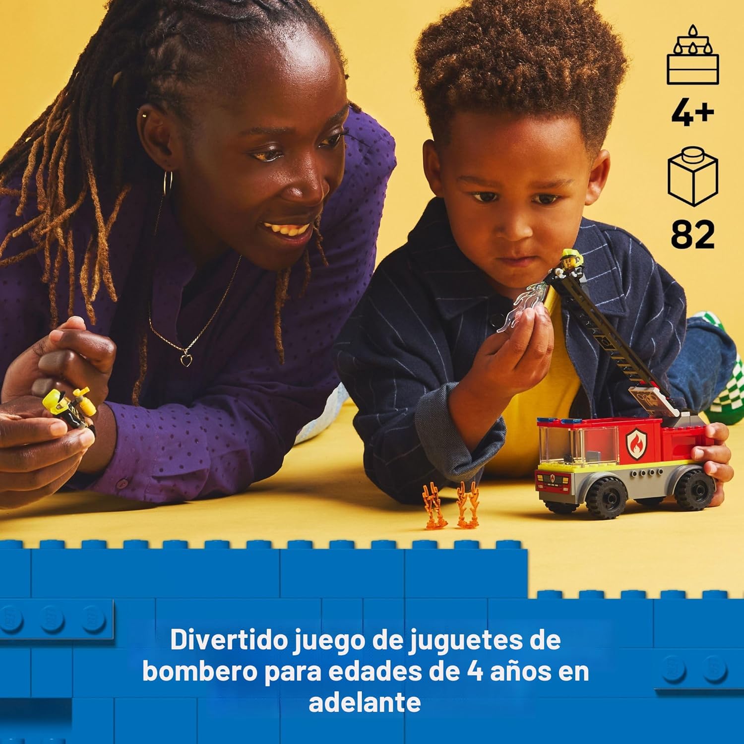 Camión de Bomberos con Escalera de LEGO City - Juguetes de Camiones...