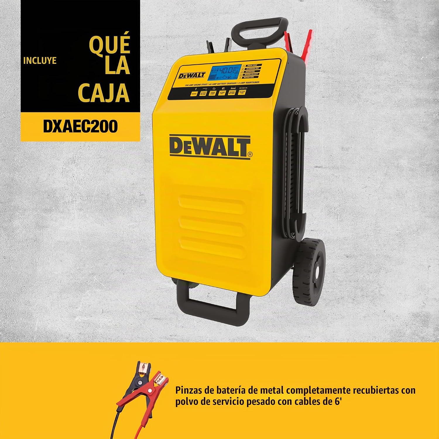 DeWalt Cargador de batería rodante de 40 amperios DXAEC200 para veh...