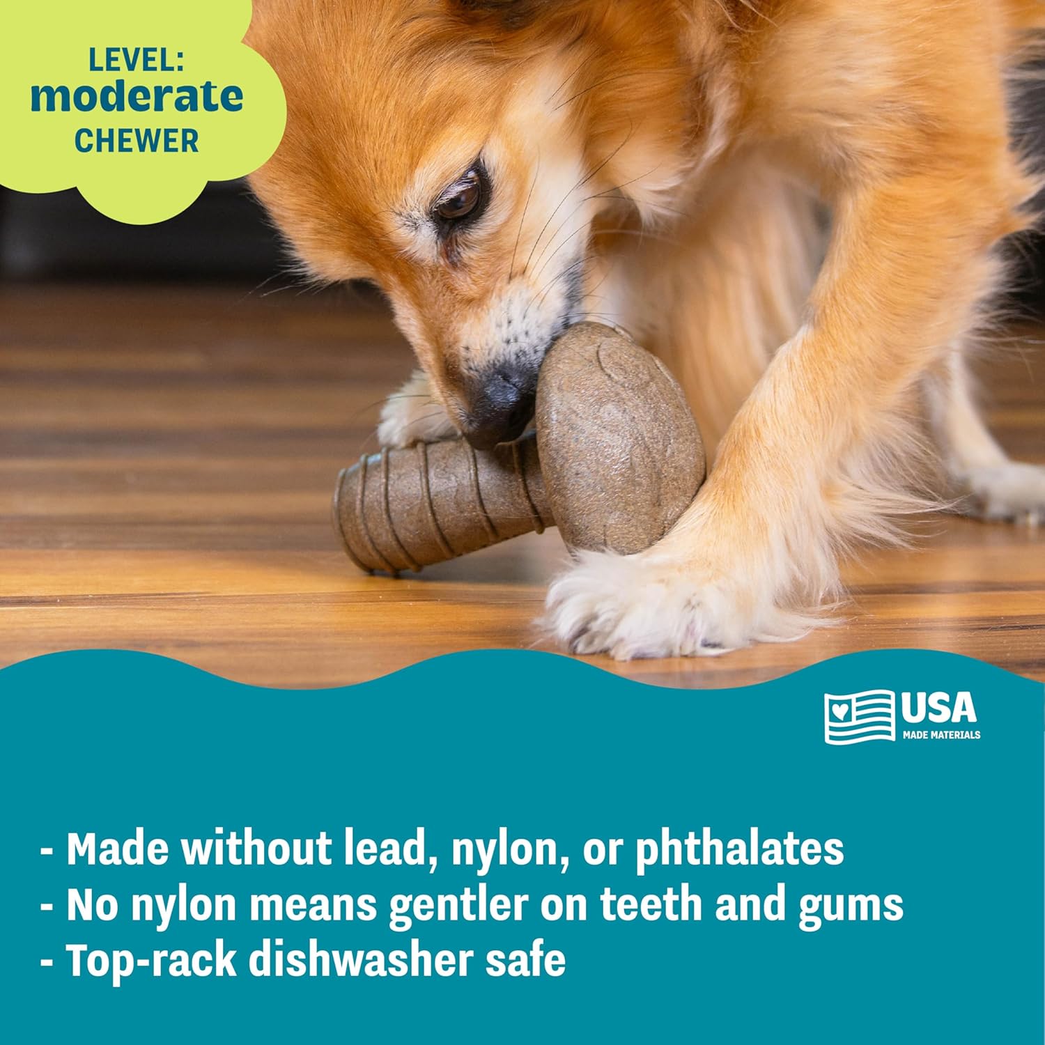 Outward Hound Dogwood Mushroom - Juguete masticable duradero para p...