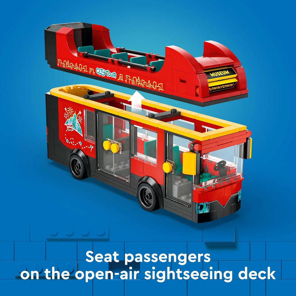LEGO City Red - Juego de vehículos de juguete de autobús turístico...