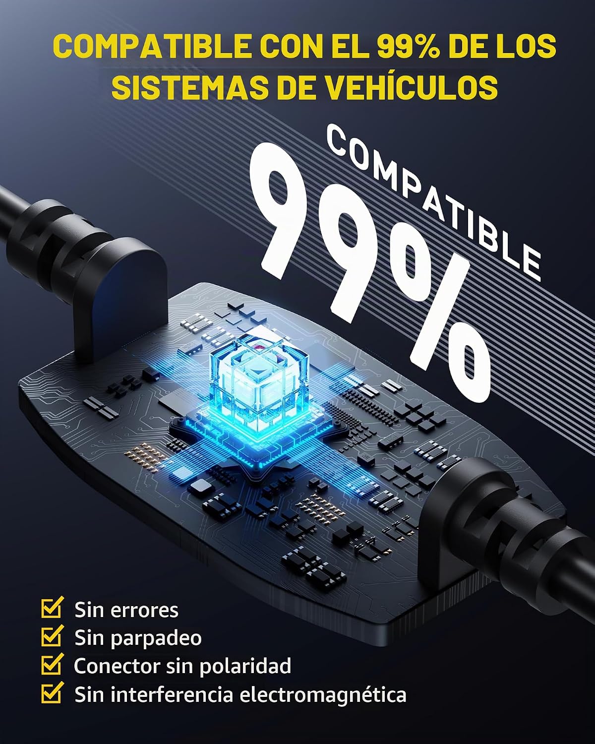 AUXITO Bombillas Y19 9005, 70000LM blanco frío, repuesto directo 90...