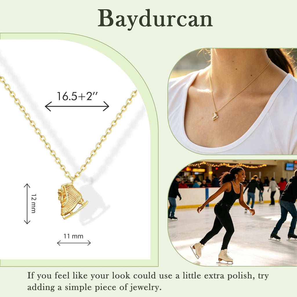 Baydurcan Collar para mujeres y adolescentes, chapado en oro de 14...