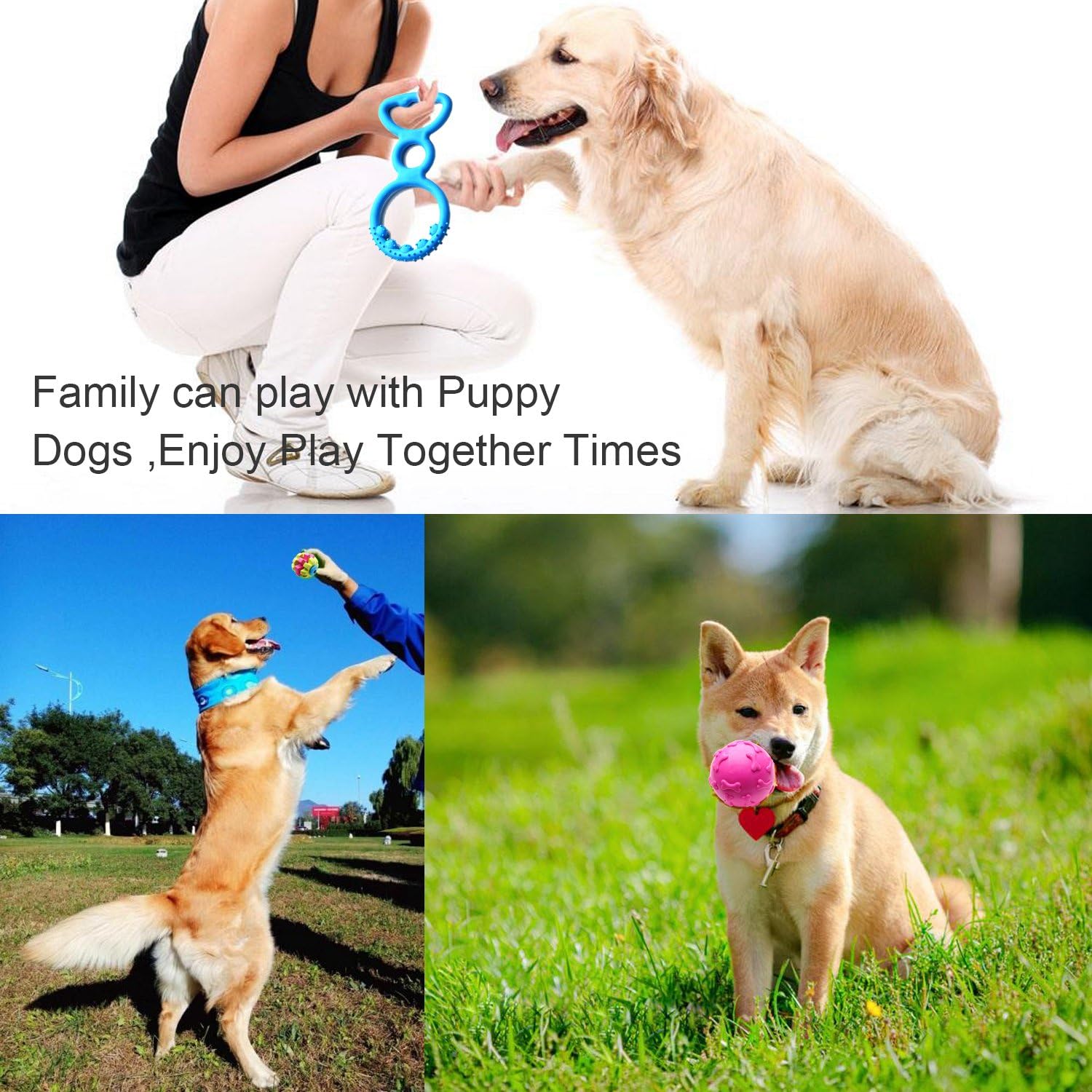 SZKOKUHO Juguetes masticables para perros pequeños, paquete de 17 u...
