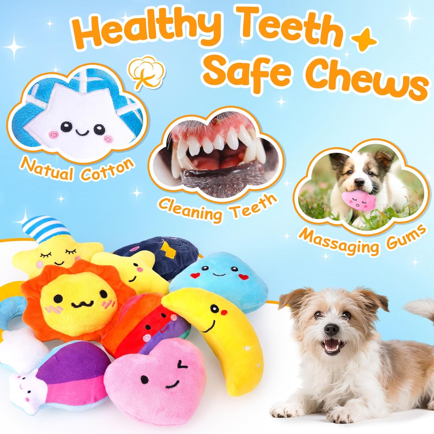 QTwoof Juego de 20 juguetes chirriantes para perros con temática me...