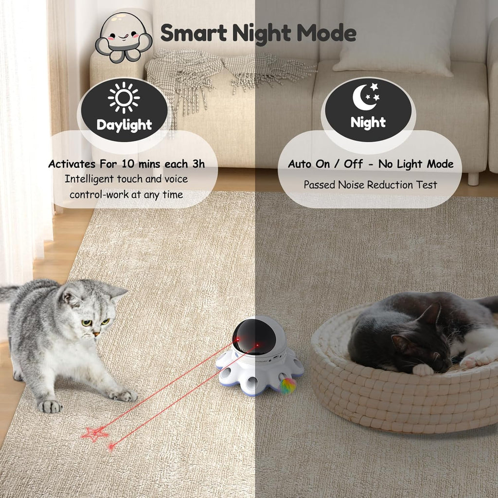 ORSDA Juguete Láser para Gatos, 2 en 1 Interactivo Automático Activ...