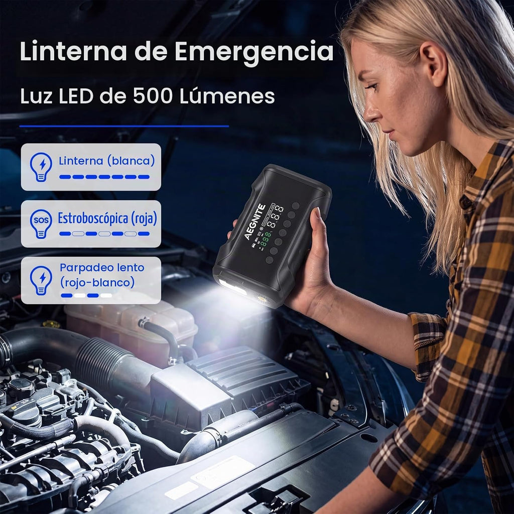 AEGNITE Arrancador con compresor de aire 3000A 150PSI | Amplificado...