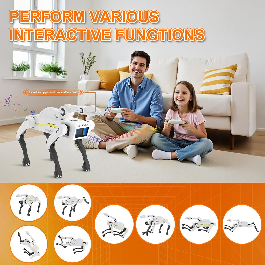 Dingdongwu - Perro robot con garra - Mascota STEM interactiva con c...