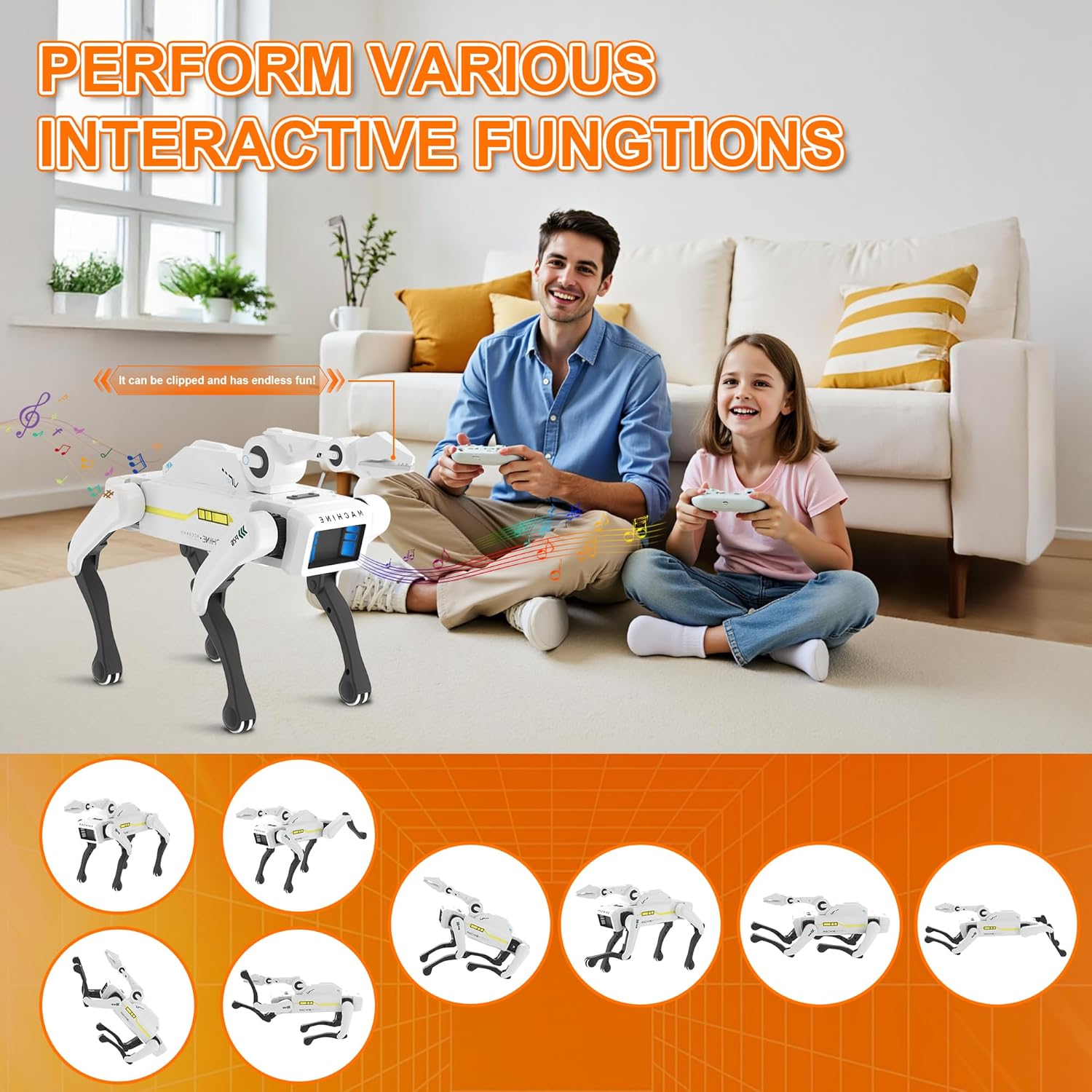Dingdongwu - Perro robot con garra - Mascota STEM interactiva con c...