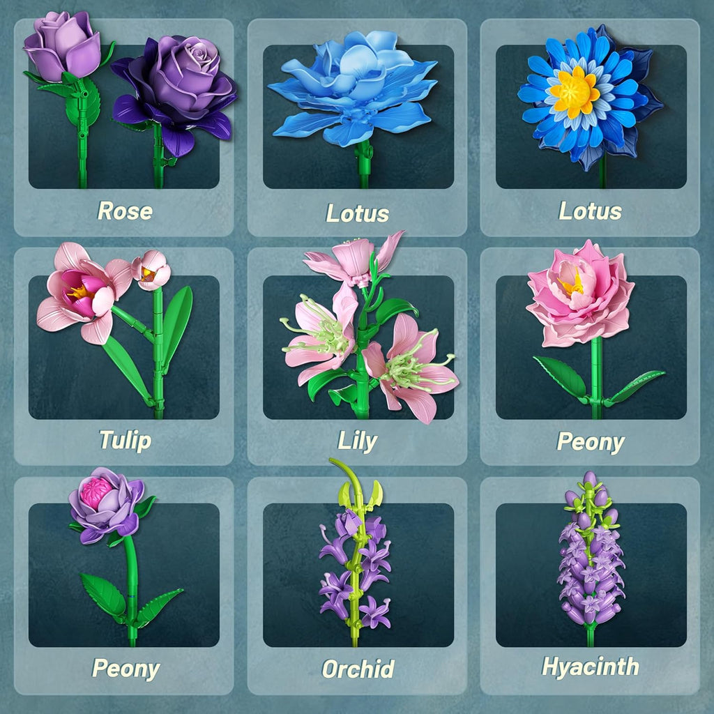 EWED Impressionist Water Lily Flowers Bouquet Building Set for Adul...