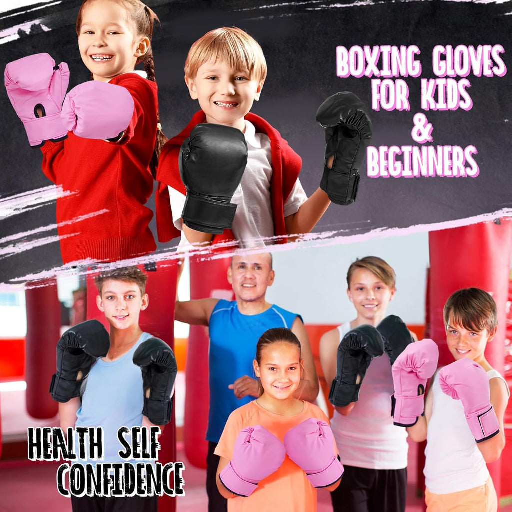 VercanMonth 2 pares de guantes de boxeo para niños de 6 oz, guantes...