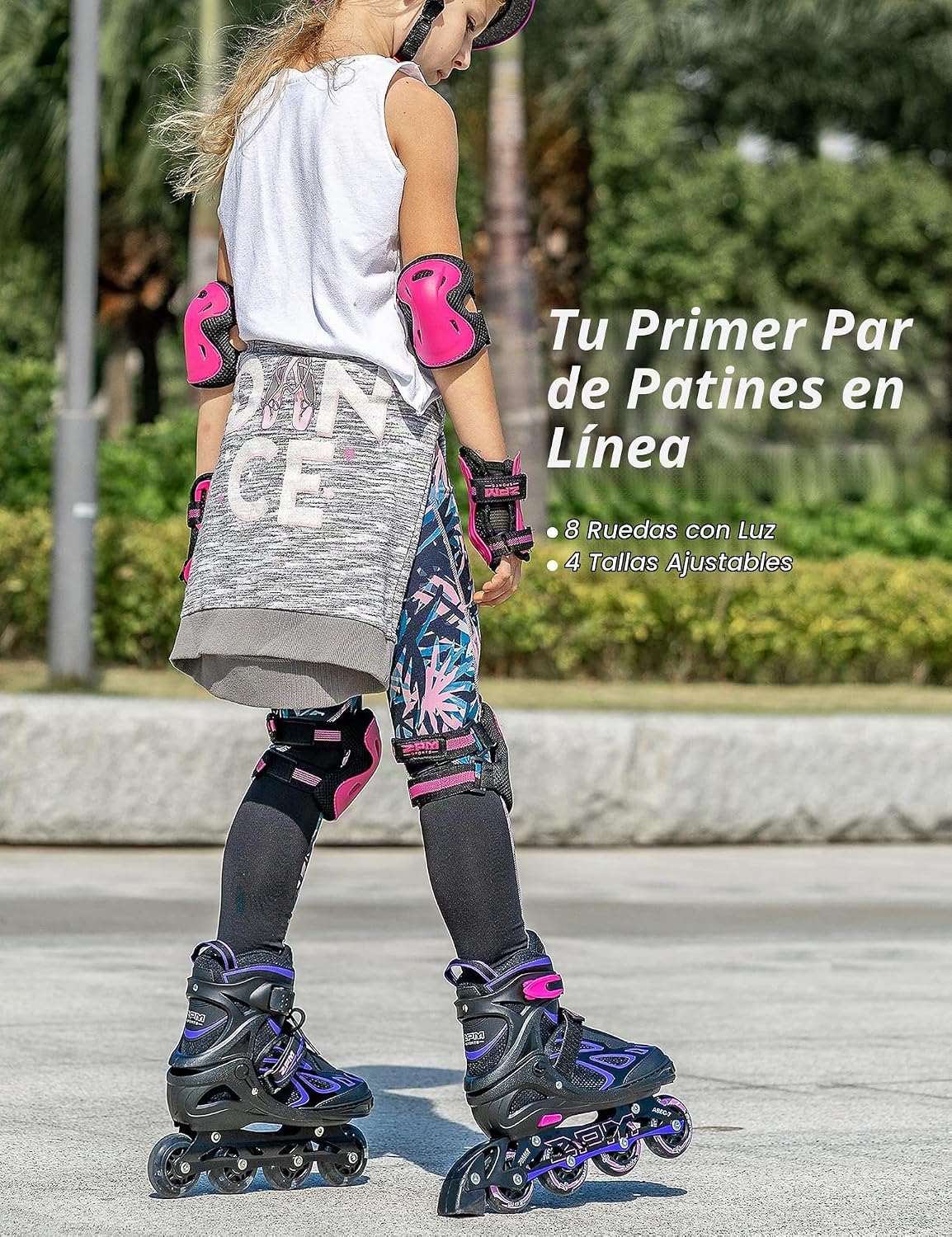 2PM SPORTS Vinal - Patines en línea ajustables intermitentes para n...
