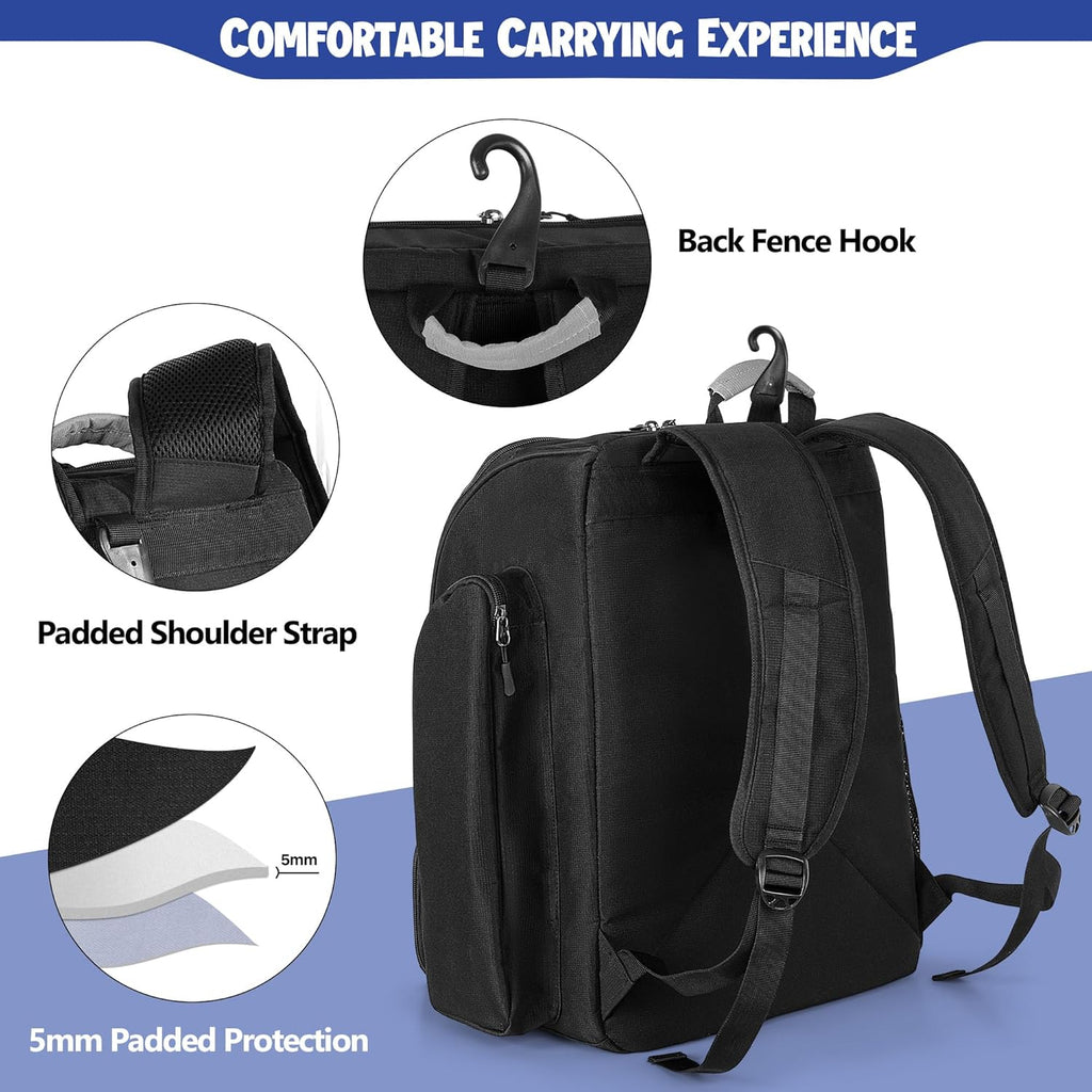GOBUROS Bolsa de Pickleball para 4 Palas con Compartimento para Zap...