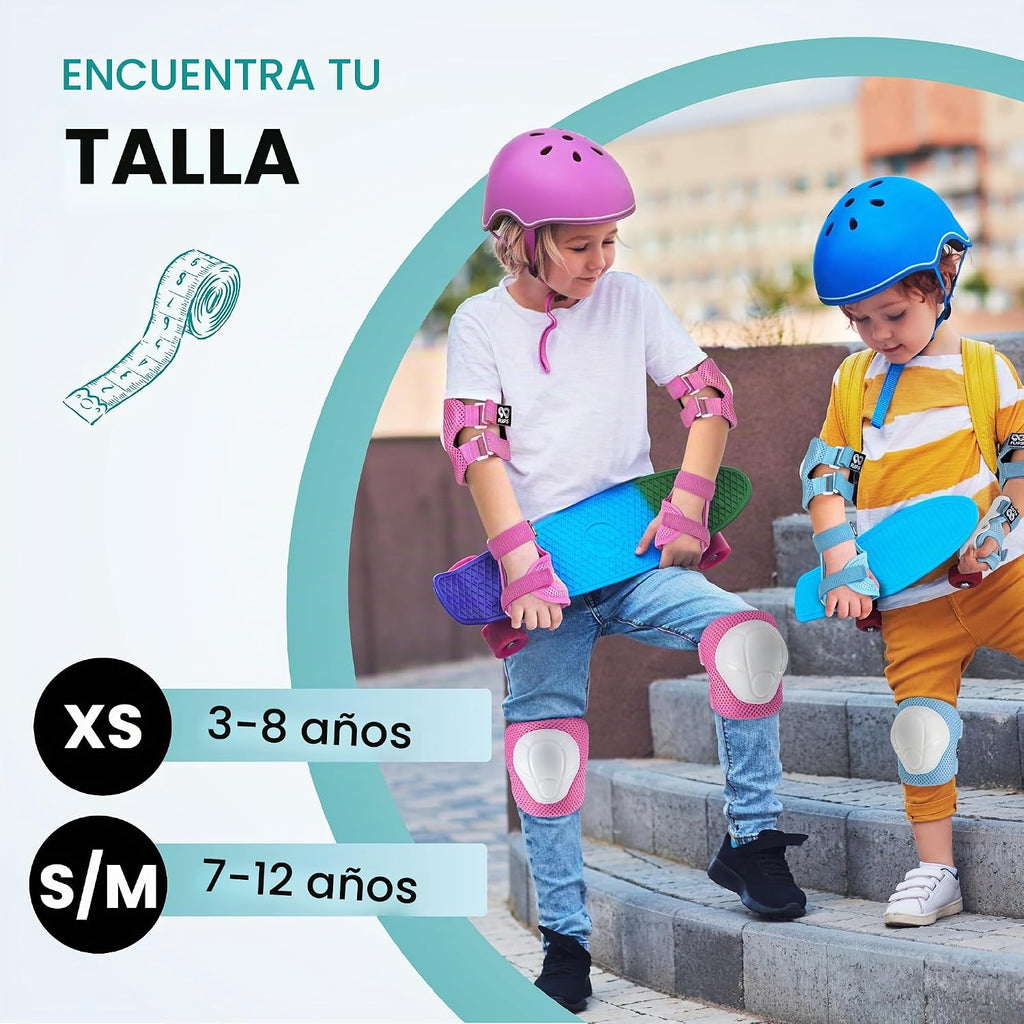 99FLIPS Rodilleras para niños de 3 a 12 años - Juego completo de 6...
