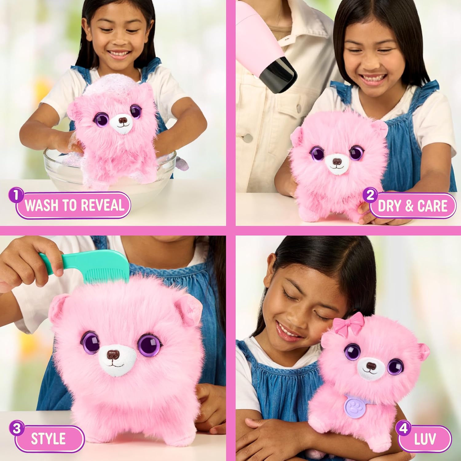 SCRUFFALUVS Pink Surprise Pet, juguetes de peluche misteriosos, ani...