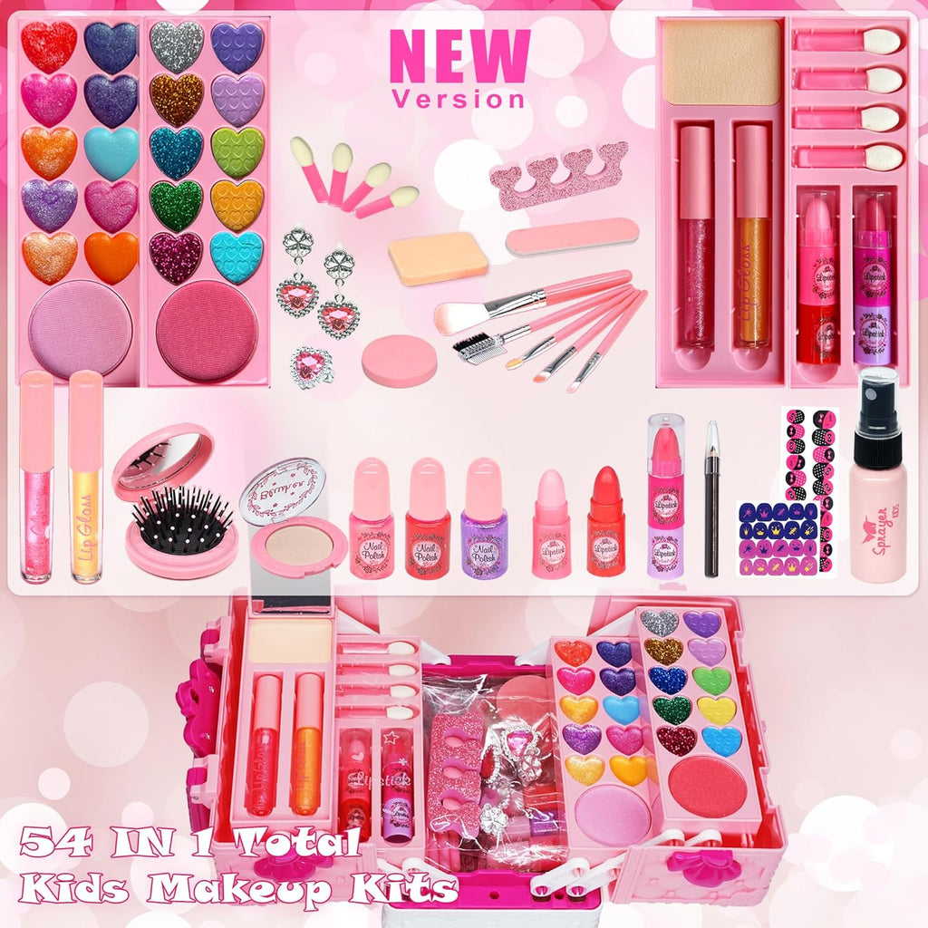 Juego de maquillaje para niñas \u2013 54 piezas de juguetes para ni...
