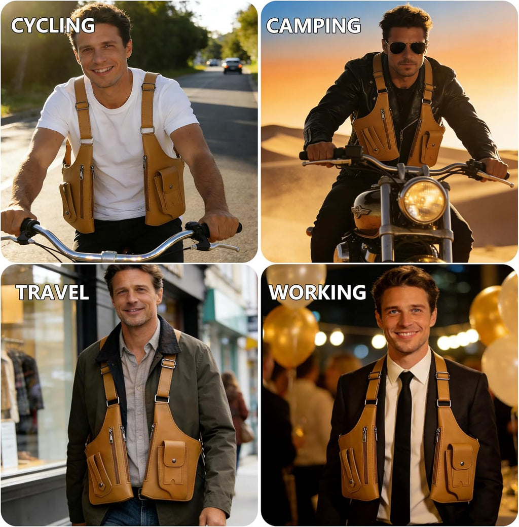 GLAMZLELE Bolsa de axila de doble hombro para hombre, para el pecho...