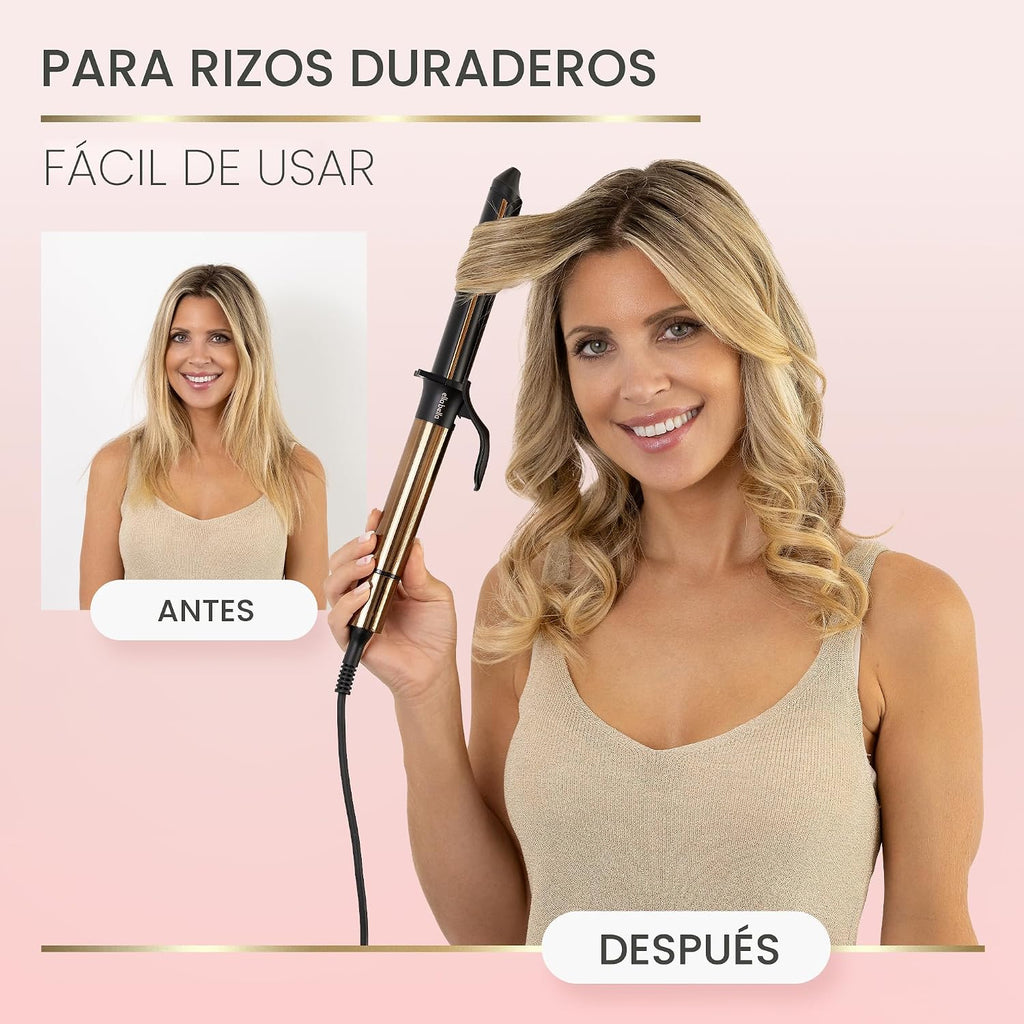 ELLA BELLA® Rizador de pelo profesional de 1 pulgada \u2022 Rizador...