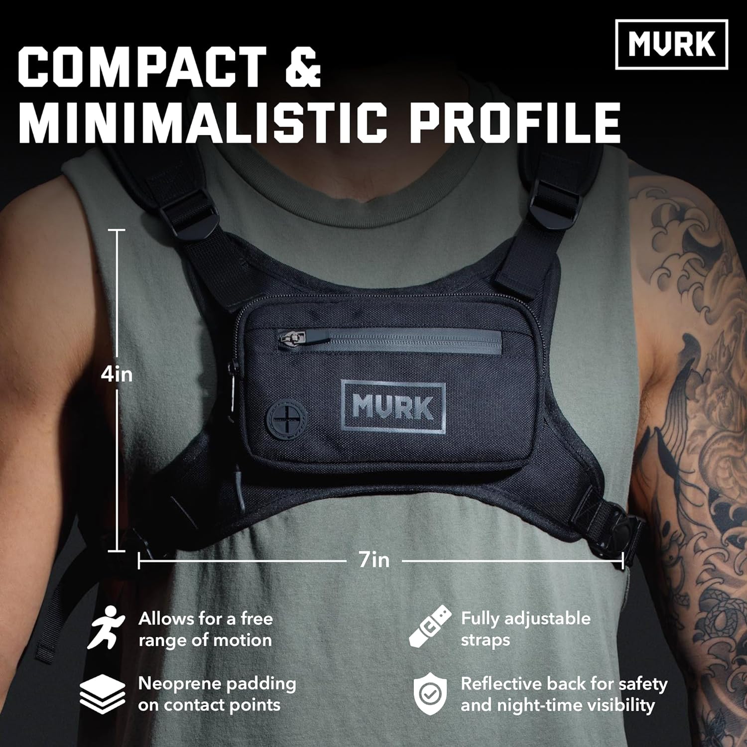 MVRK Mochila de pecho resistente al agua - Chaleco para correr para...