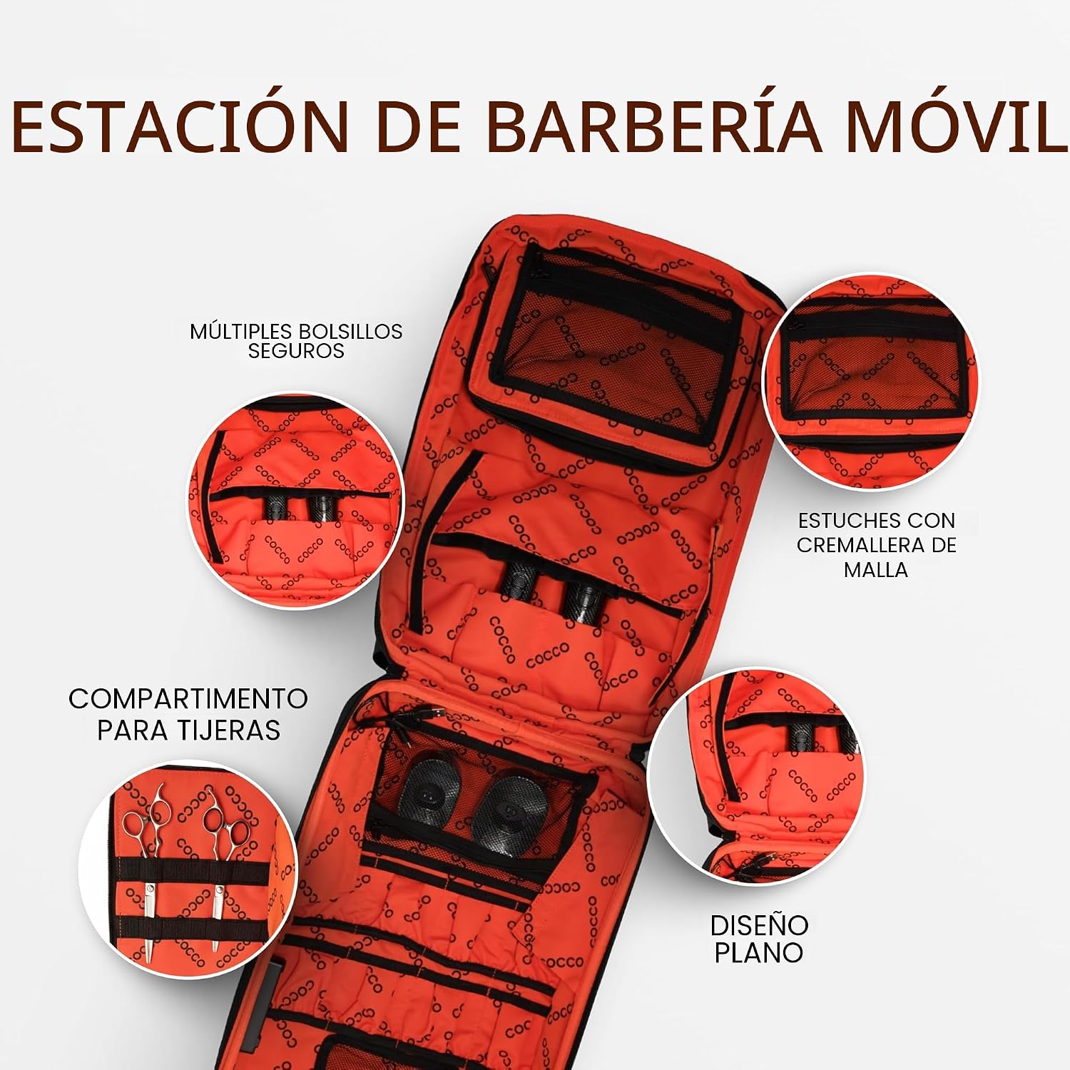 Cocco Mochila de peluquería y estación móvil \u2013 Bolsa de peluqu...