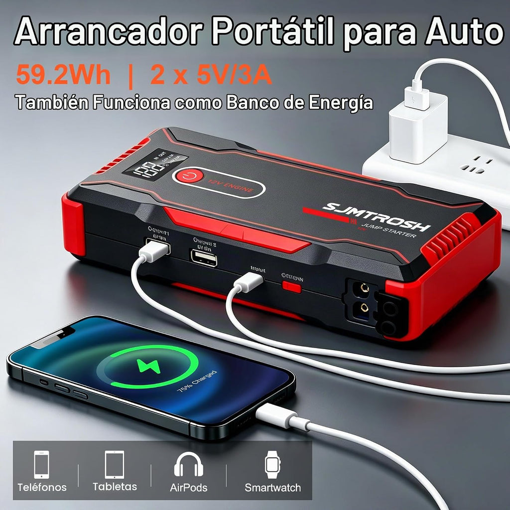 TM20 Jump Starter 5000A, cargador de batería portátil de coche 12V...