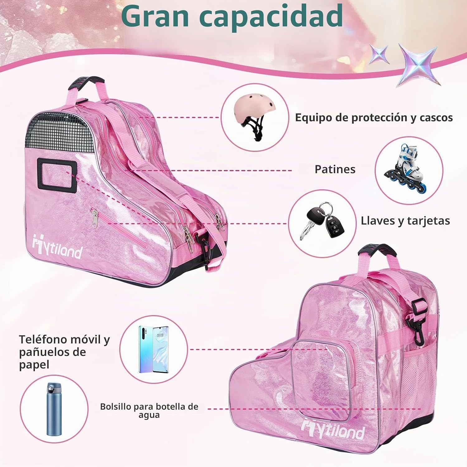 Hytiland Roller Skate Bag for Inline Skates Ice Skates and Figure S...
