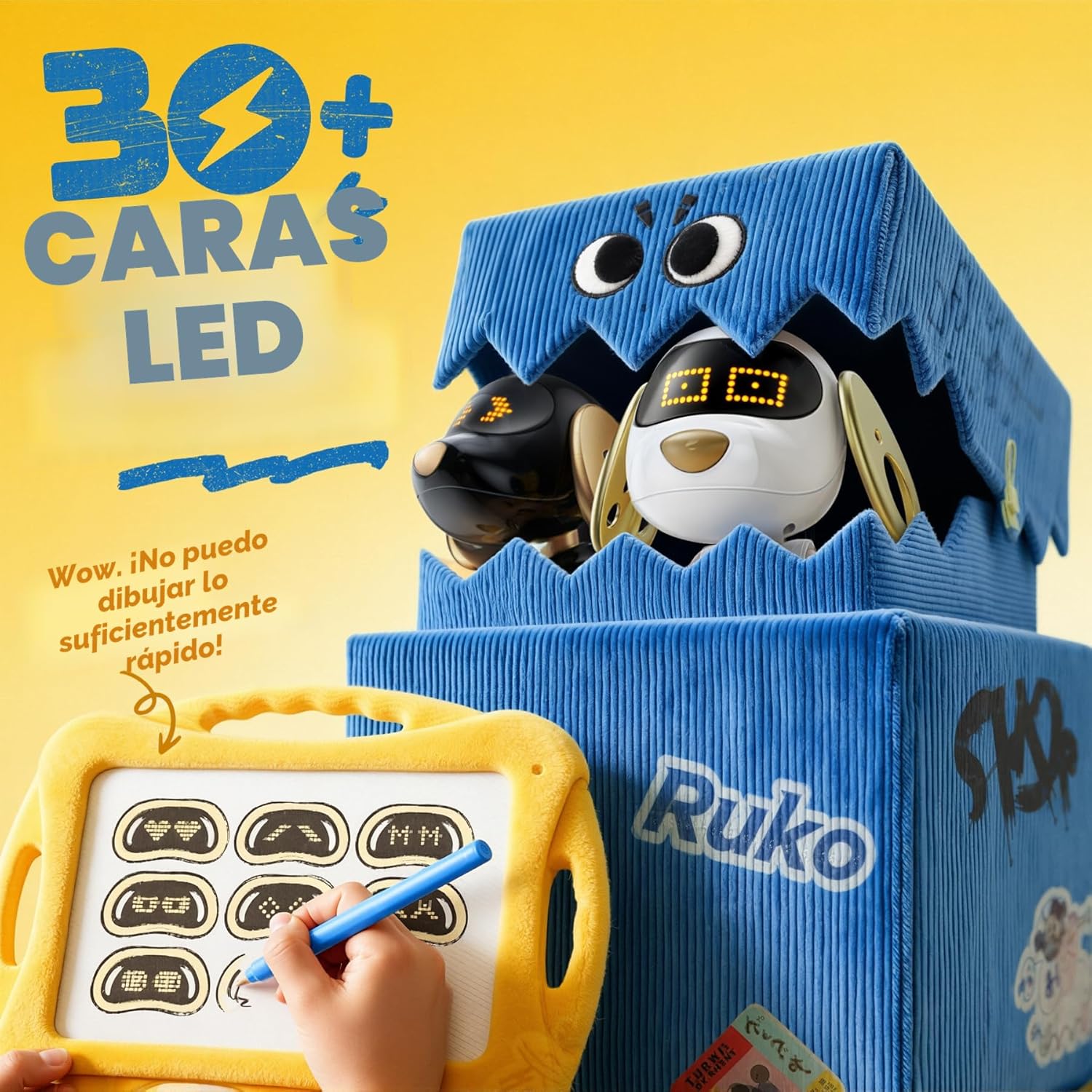 Ruko 18011 - Perro robot inteligente, cachorro interactivo con 30 e...