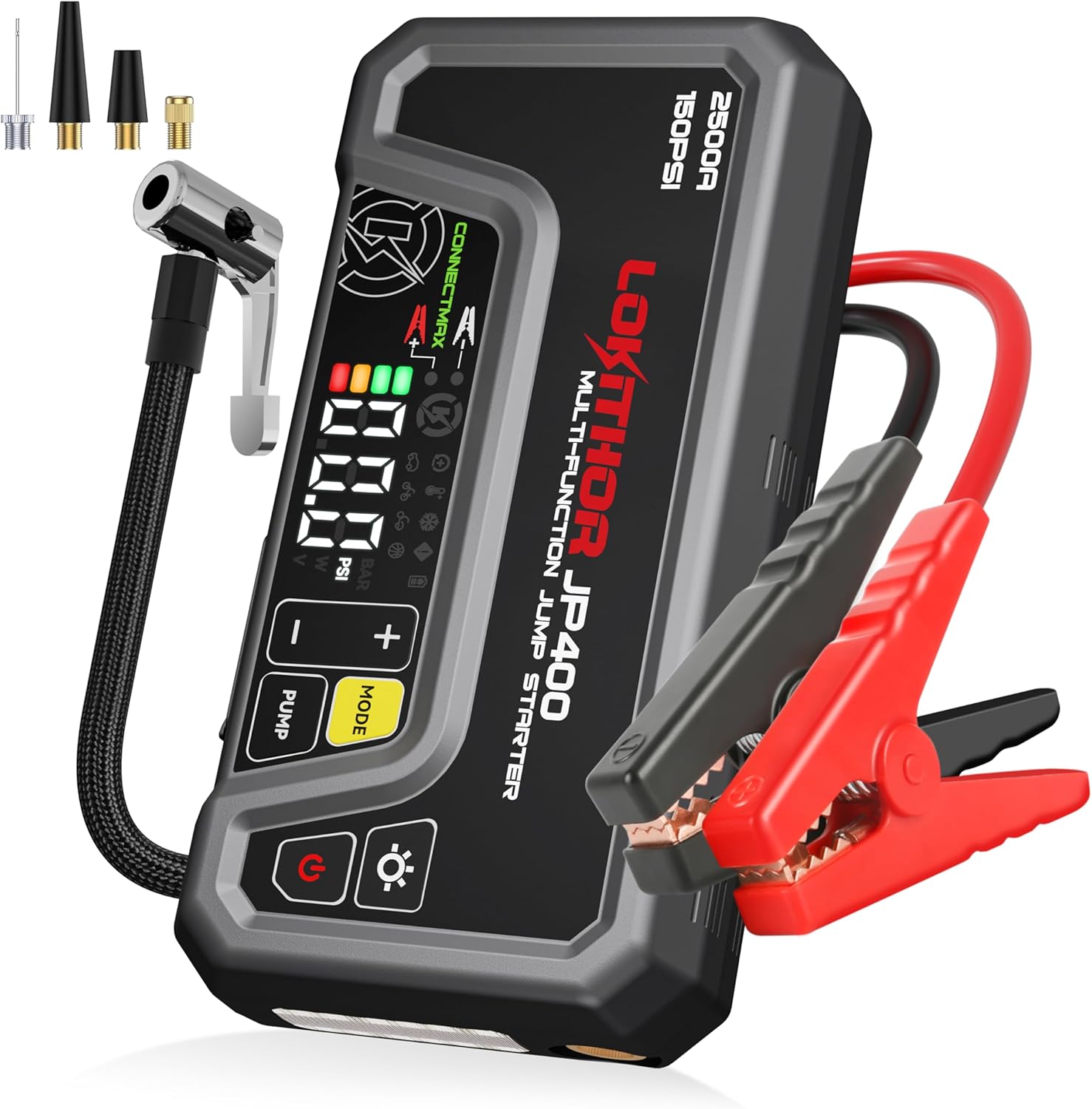 LOKITHOR Arrancador JP400 con compresor de aire, 2500 A 12 V baterí...