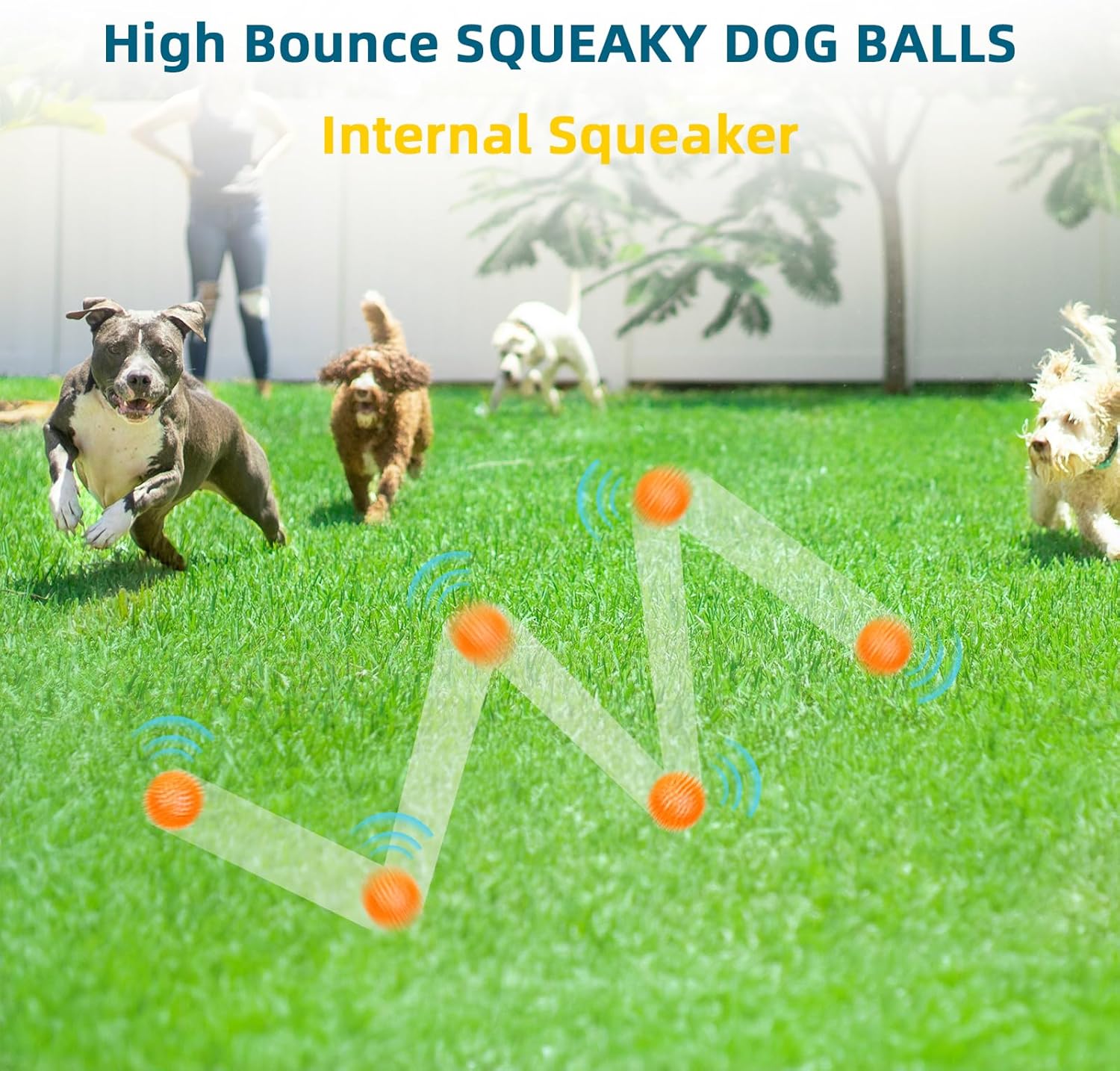 SHARLOVY Pelotas Chirriantes de 3'' para Perros Pequeños, P...