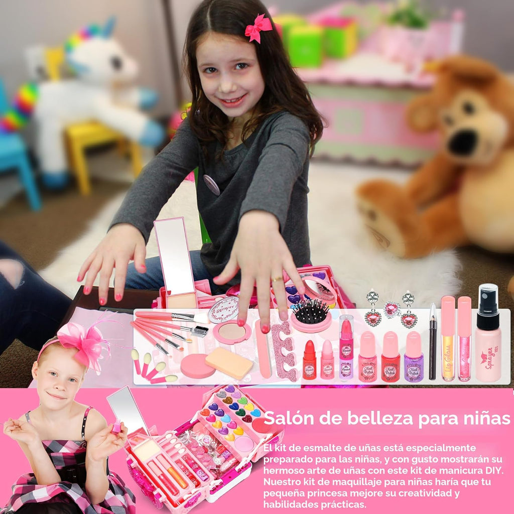 Juego de maquillaje para niñas \u2013 54 piezas de juguetes para ni...