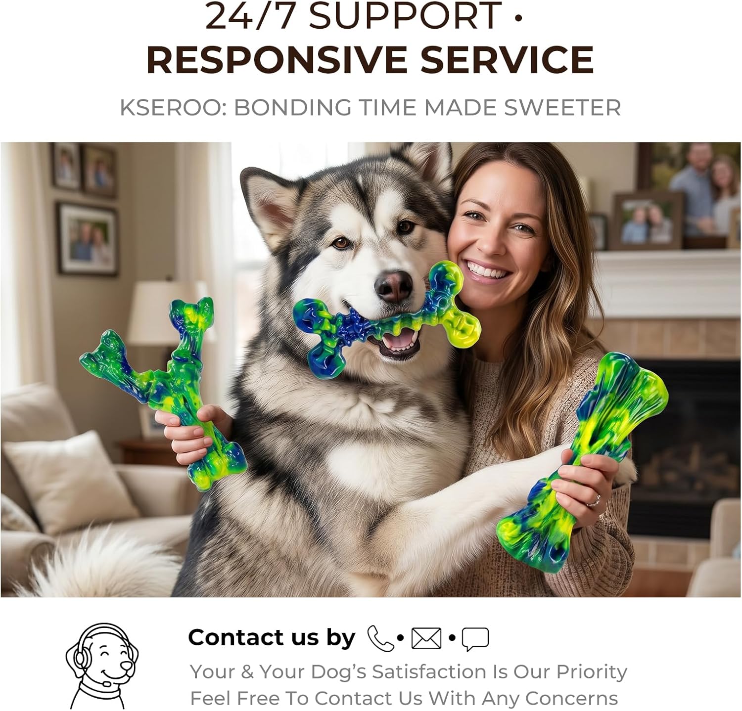 Kseroo Juguetes masticables indestructibles para perros para mastic...