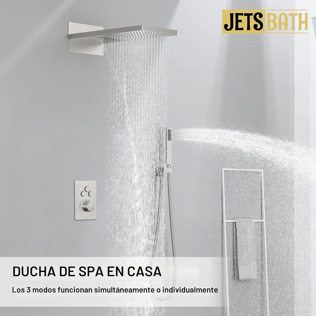 JetsBath Sistema de ducha termostático de 22 pulgadas, cabezal de d...