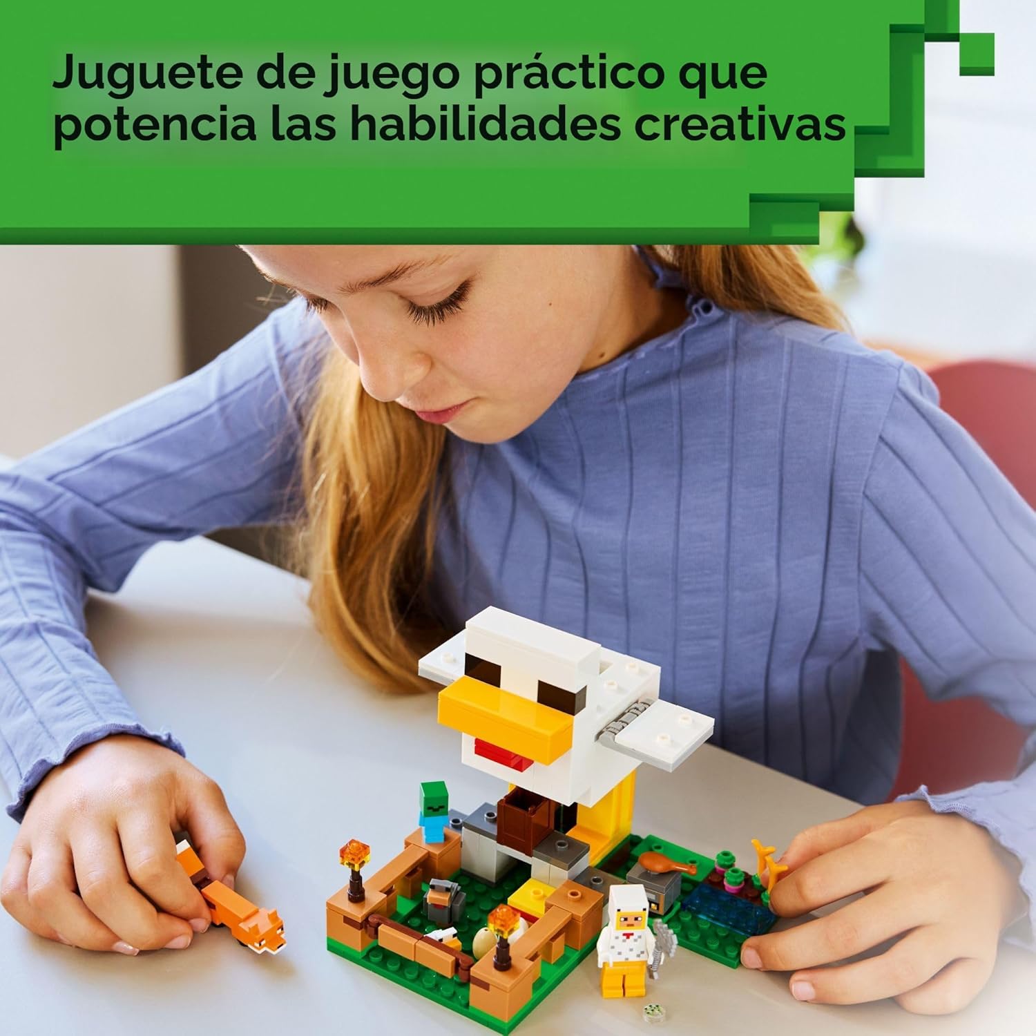 LEGO Minecraft Chicken Farm - Juguete de construcción para niños, j...