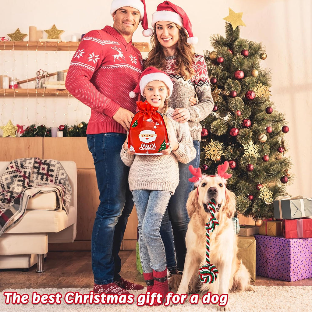 MRSOHRET Juguetes navideños para perros, paquete de 9 juguetes de c...