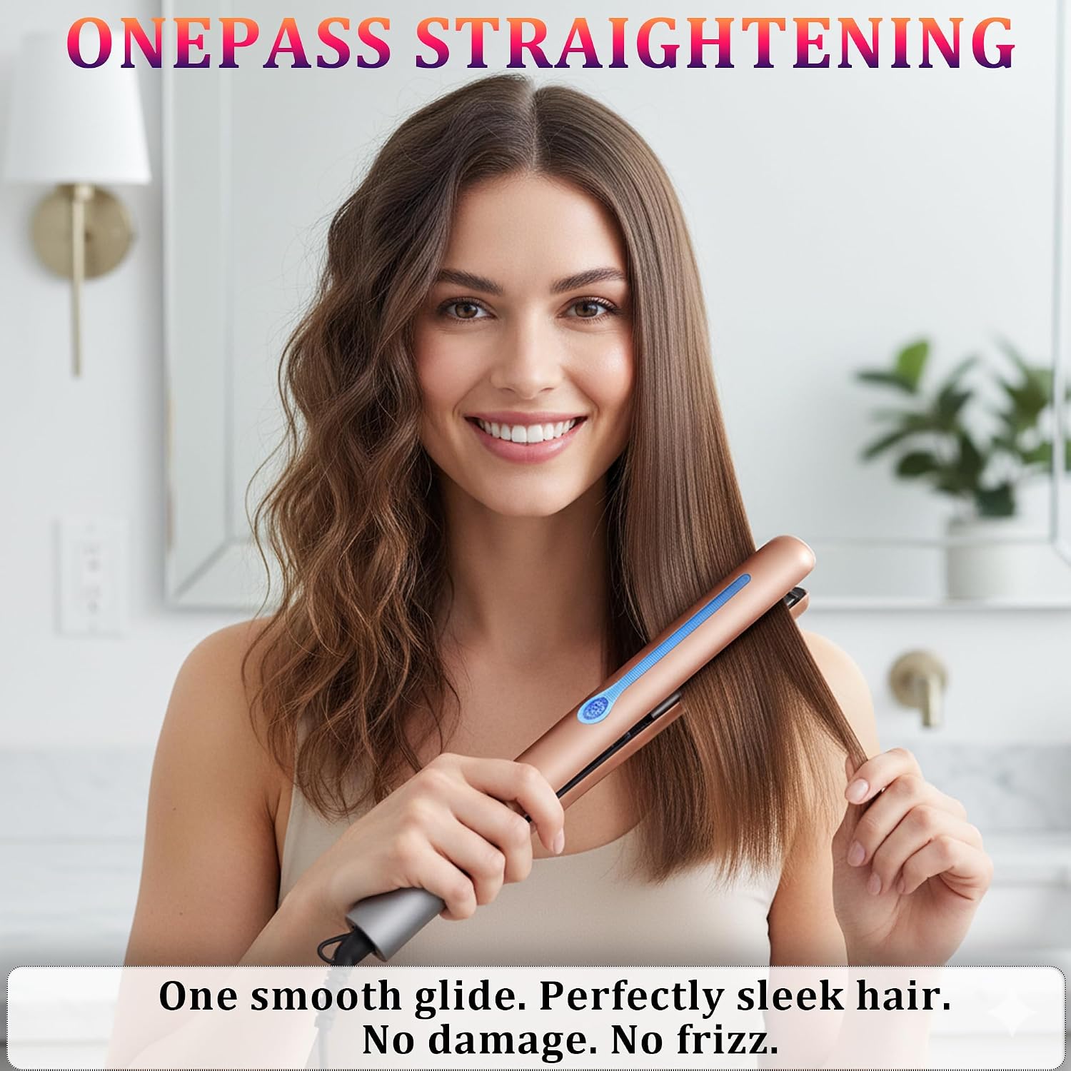 NITION - Plancha profesional de titanio para cabello, para un estil...