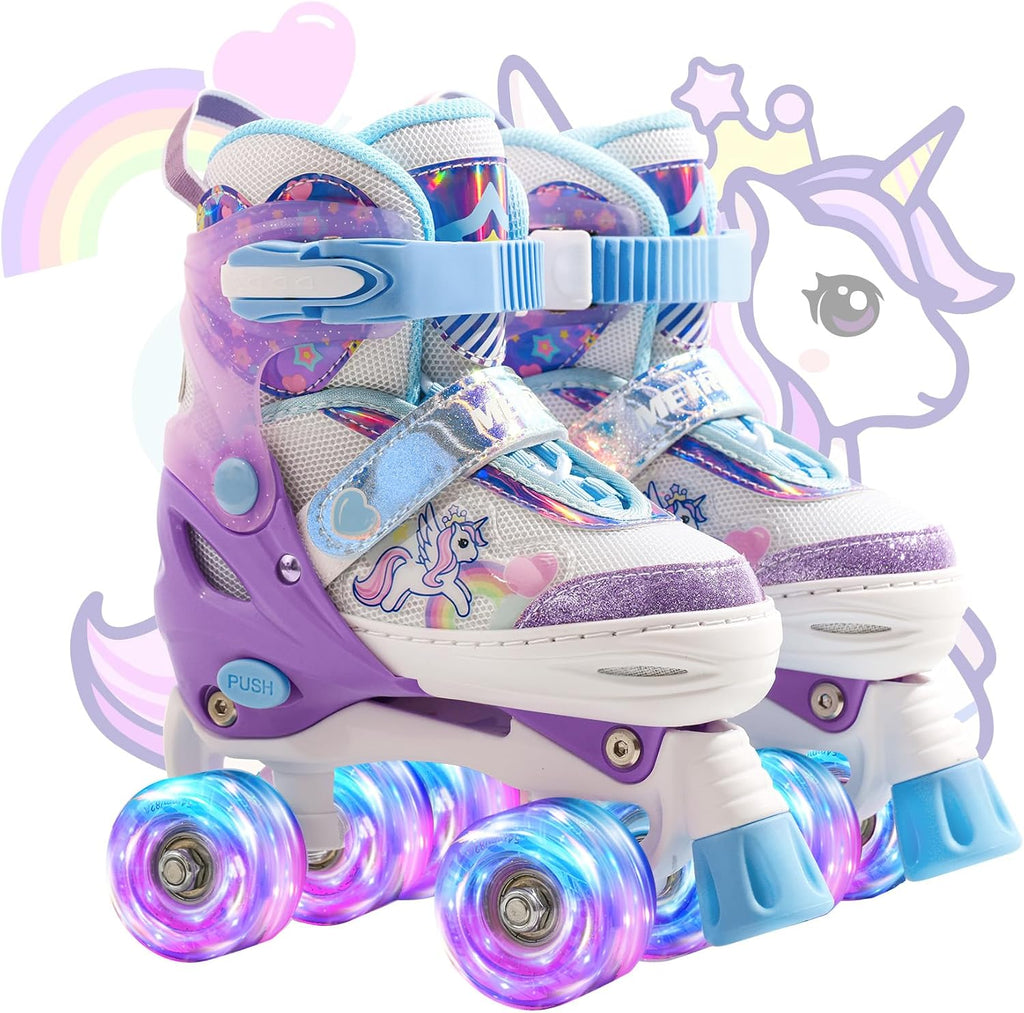 METROLLER Patines de ruedas brillantes para niñas de 4 a 12 años |...