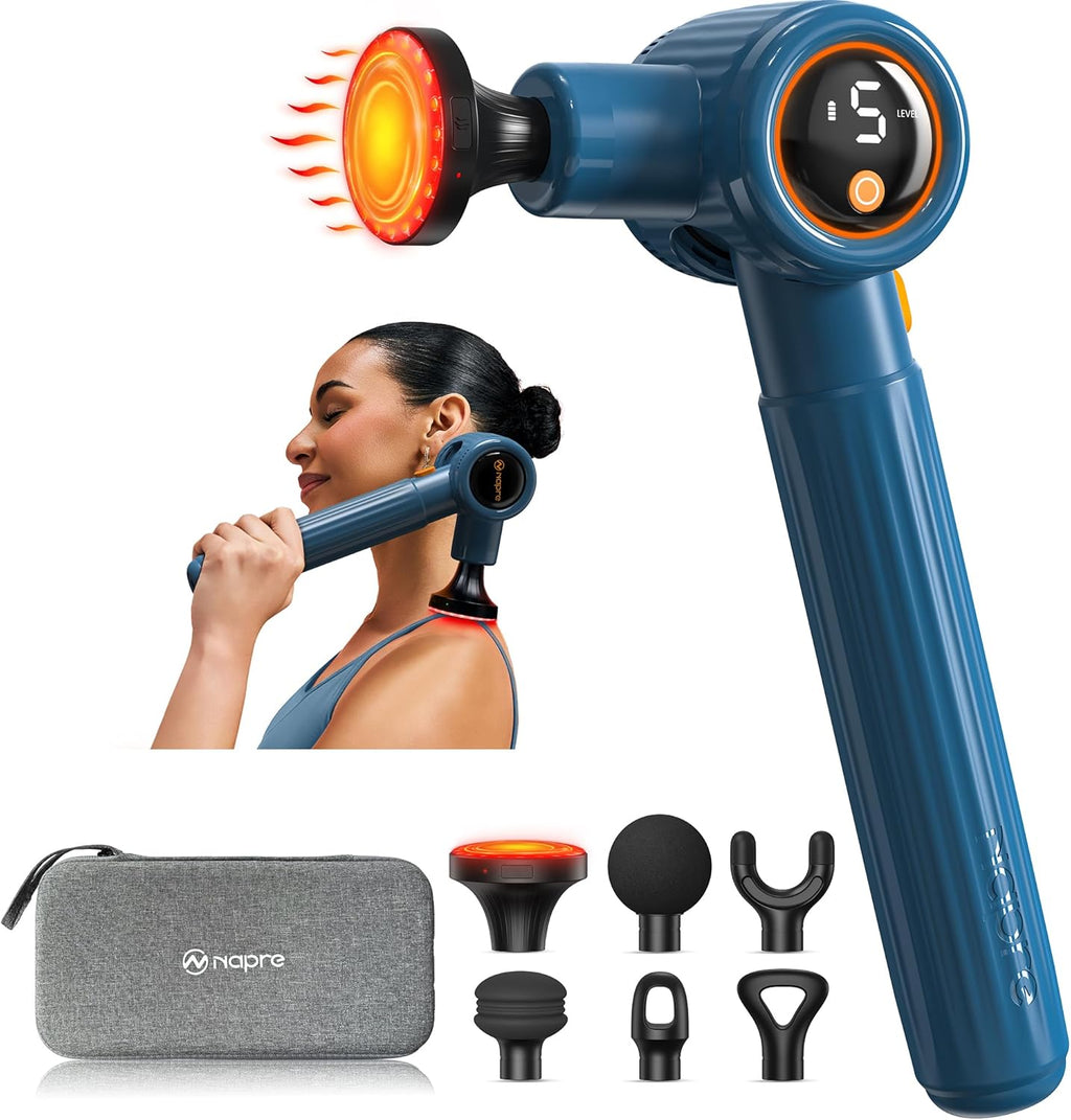 NAPRE Pistola de masaje con calor, pistola de masaje de tejido prof...