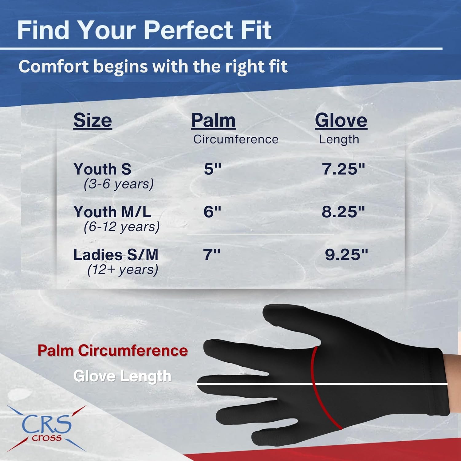 CRS Cross Competition Figure Skating Gloves | Fitted Stretch Spande...