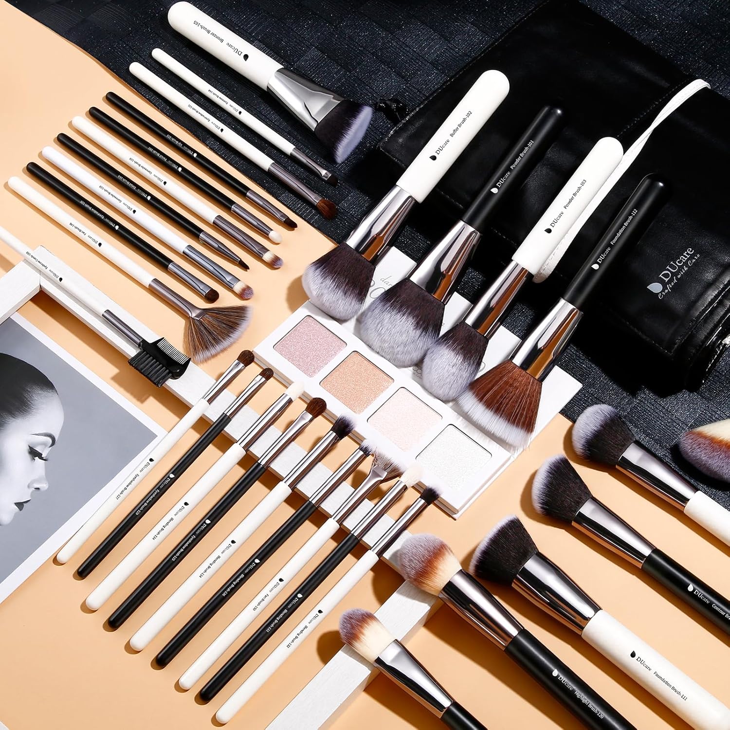 DUcare Juego de brochas de maquillaje profesional, 31 piezas, serie...