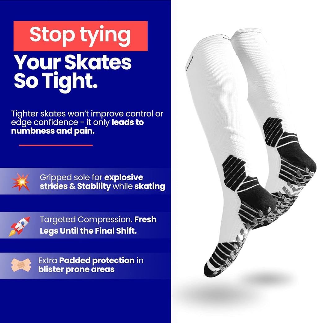 Hockey Skate Socks \u2013 Non-Slip Grip Skate Socks for Adult and Y...