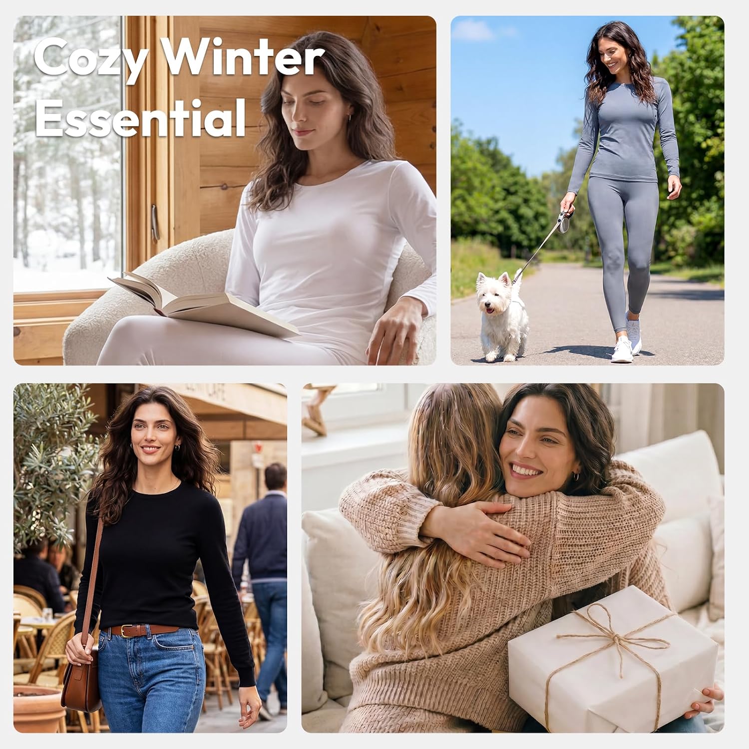 WEERTI Ropa interior térmica para mujeres Long Johns con forro pola...