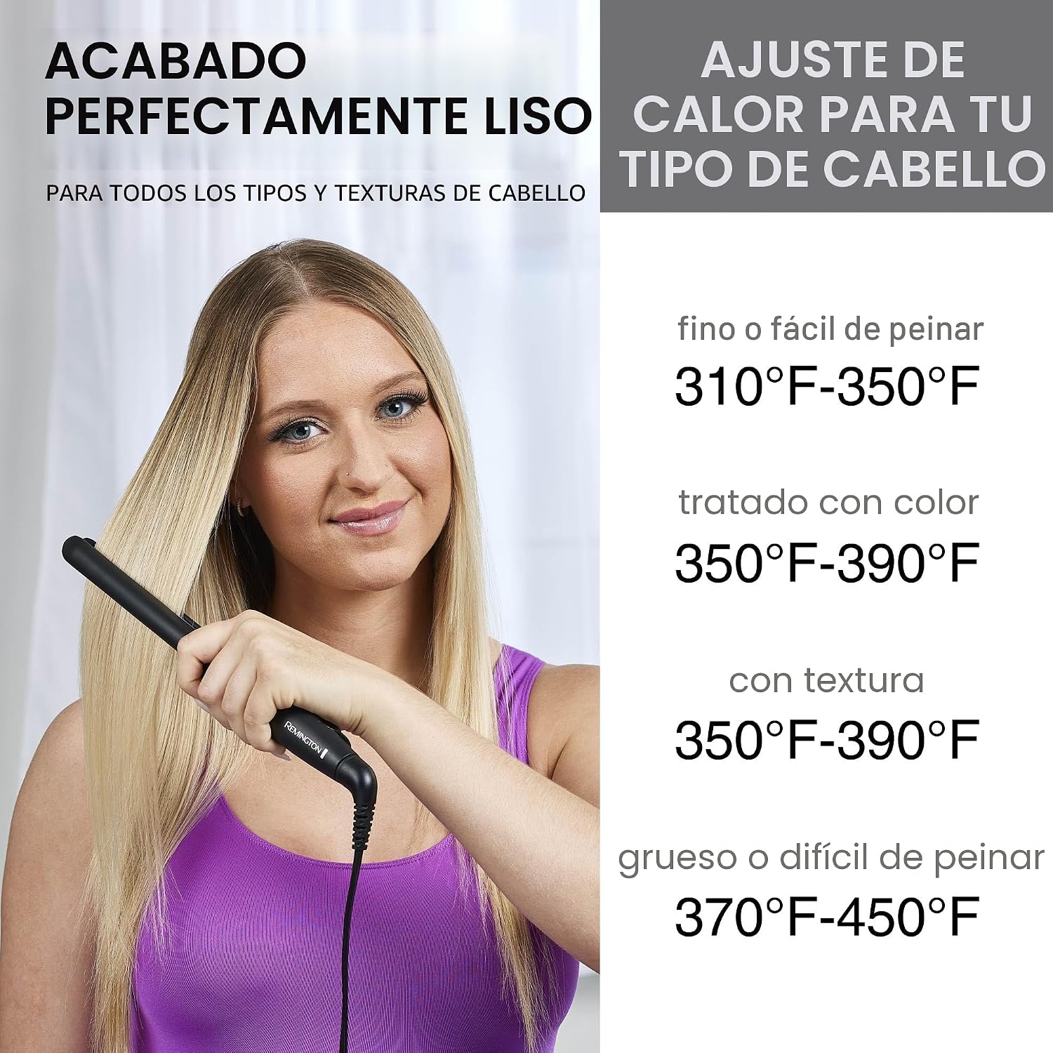 Remington Plancha plana antiestática, 1\/2 pulgada, titanio + reves...