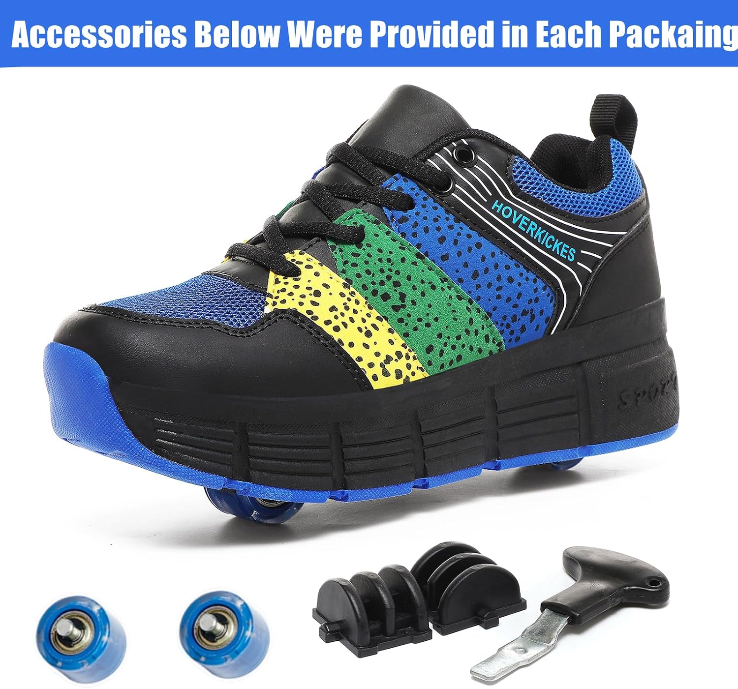 HOVERKICKES Kids Roller Skate Shoes with Wheels Roller Sneakers for...