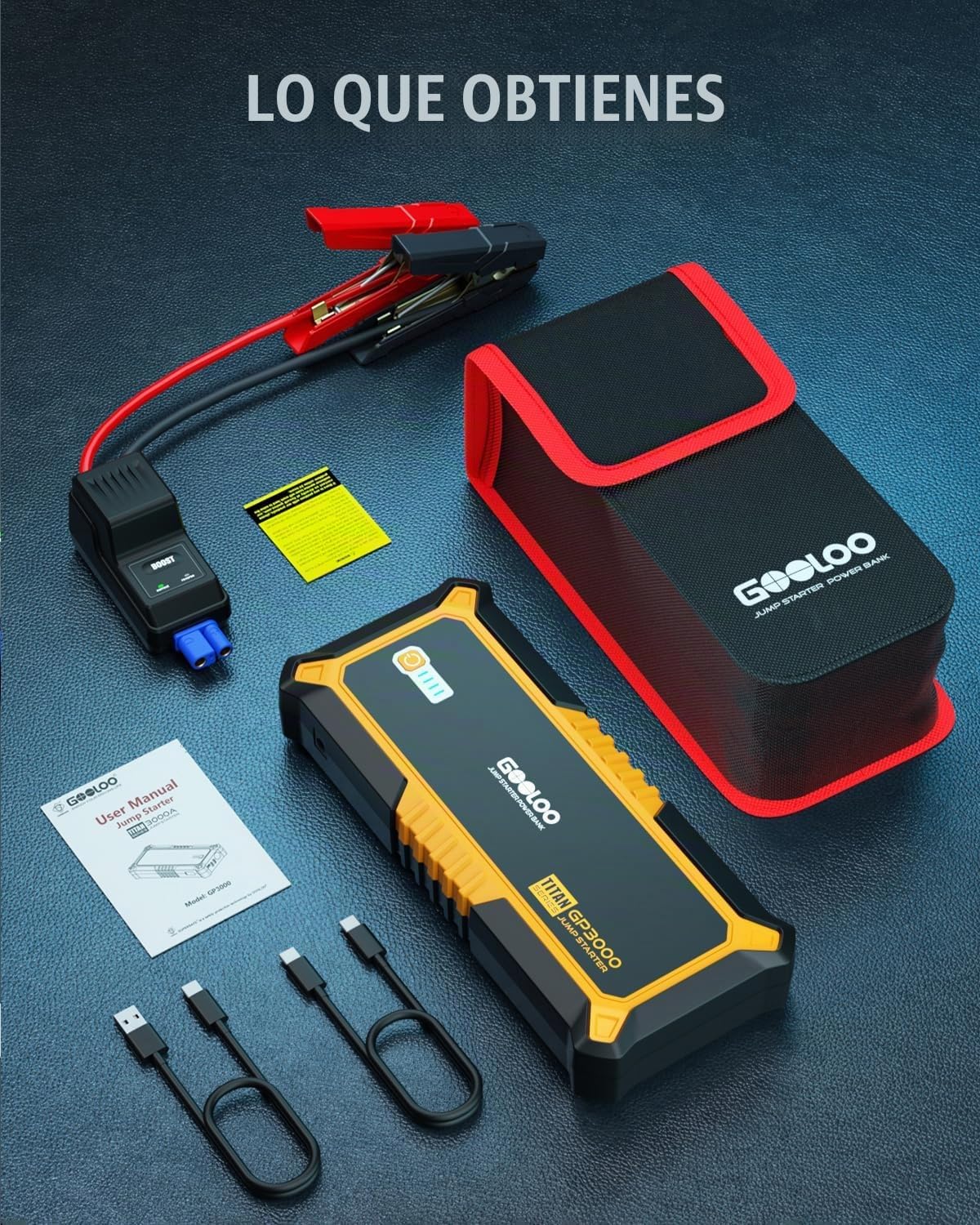 GOOLOO GP3000 - Arrancador de batería de coche de 12 V para motores...